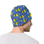 Blue And Yellow Lightning Pattern Print Beanie