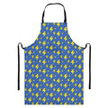 Blue And Yellow Lightning Pattern Print Bib Apron With Pocket