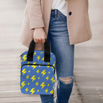 Blue And Yellow Lightning Pattern Print Bible Tote Bag