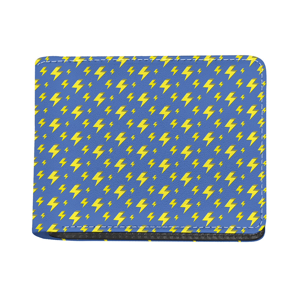 Blue And Yellow Lightning Pattern Print Bifold Wallet