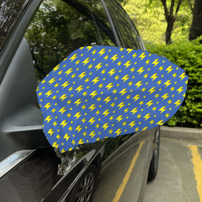 Blue And Yellow Lightning Pattern Print Car Side Mirror Covers