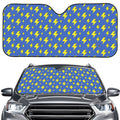 Blue And Yellow Lightning Pattern Print Car Windshield Sun Shade