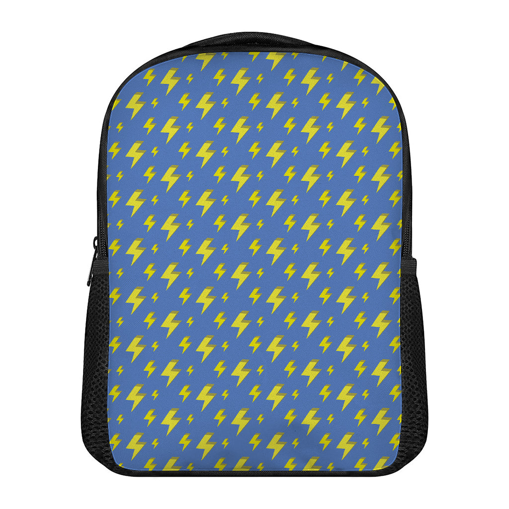 Blue And Yellow Lightning Pattern Print Casual Backpack