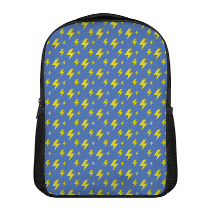 Blue And Yellow Lightning Pattern Print Casual Backpack