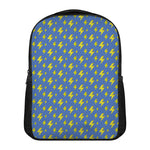 Blue And Yellow Lightning Pattern Print Casual Backpack