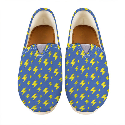 Blue And Yellow Lightning Pattern Print Casual Shoes