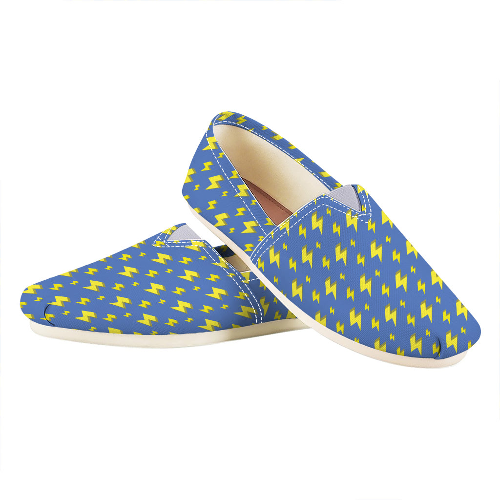 Blue And Yellow Lightning Pattern Print Casual Shoes