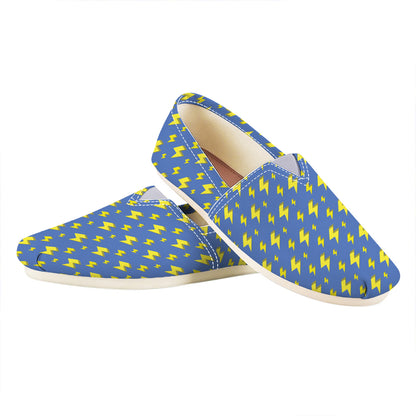 Blue And Yellow Lightning Pattern Print Casual Shoes