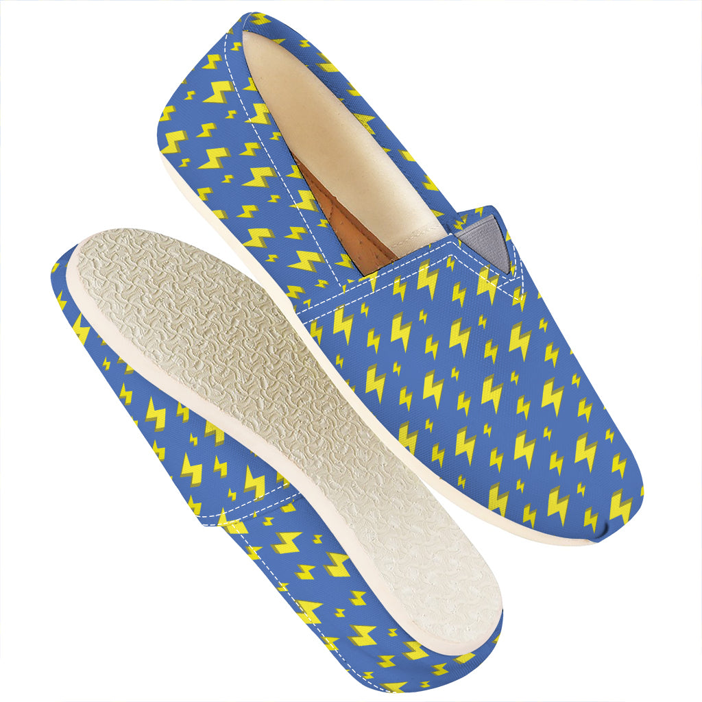 Blue And Yellow Lightning Pattern Print Casual Shoes