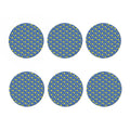 Blue And Yellow Lightning Pattern Print Coaster Set