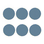 Blue And Yellow Lightning Pattern Print Coaster Set