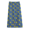 Blue And Yellow Lightning Pattern Print Cotton Front Slit Maxi Skirt