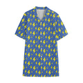 Blue And Yellow Lightning Pattern Print Cotton Hawaiian Shirt