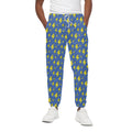 Blue And Yellow Lightning Pattern Print Cotton Sweatpants