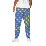 Blue And Yellow Lightning Pattern Print Cotton Pants