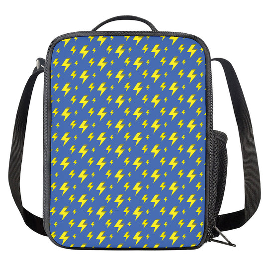 Blue And Yellow Lightning Pattern Print Crossbody Lunch Bag