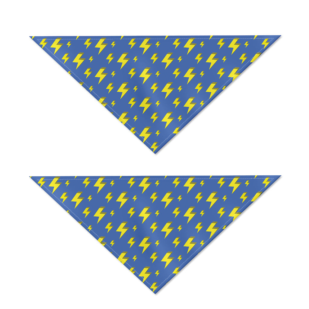 Blue And Yellow Lightning Pattern Print Dog Bandana
