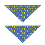 Blue And Yellow Lightning Pattern Print Dog Bandana