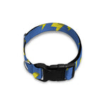 Blue And Yellow Lightning Pattern Print Dog Collar