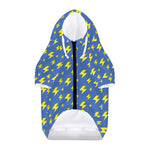 Blue And Yellow Lightning Pattern Print Dog Zip Up Hoodie