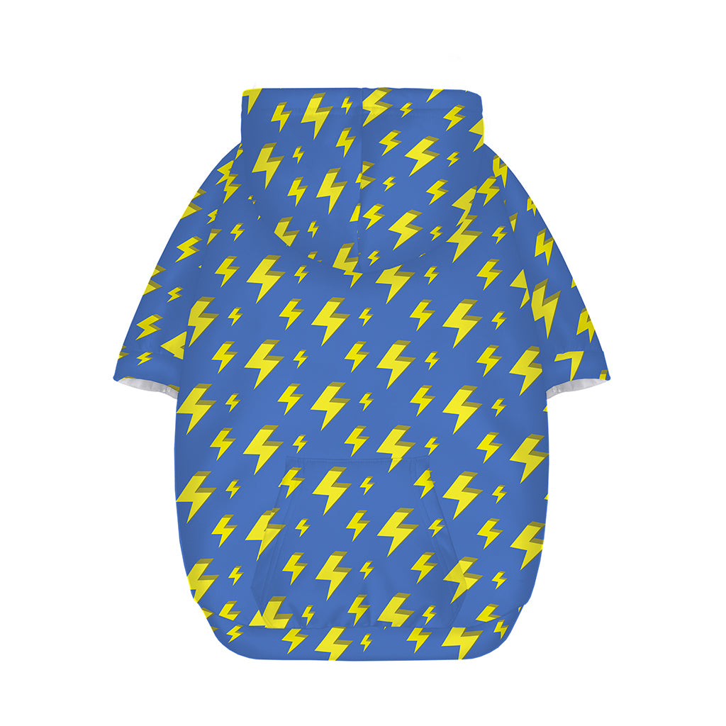 Blue And Yellow Lightning Pattern Print Dog Zip Up Hoodie