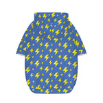 Blue And Yellow Lightning Pattern Print Dog Zip Up Hoodie