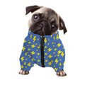 Blue And Yellow Lightning Pattern Print Dog Zip Up Jacket