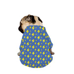 Blue And Yellow Lightning Pattern Print Dog Zip Up Jacket