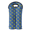 Blue And Yellow Lightning Pattern Print Double Neoprene Wine Tote