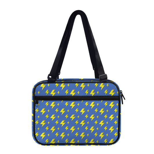 Blue And Yellow Lightning Pattern Print Double Strap Bible Bag