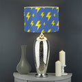 Blue And Yellow Lightning Pattern Print Drum Lamp Shade