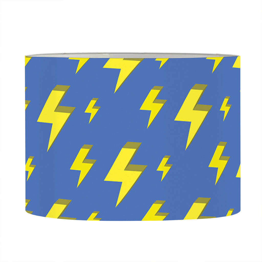 Blue And Yellow Lightning Pattern Print Drum Lamp Shade