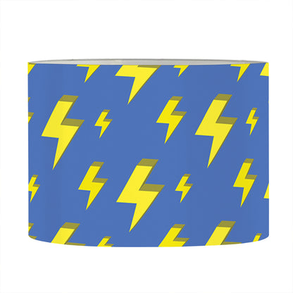 Blue And Yellow Lightning Pattern Print Drum Lamp Shade