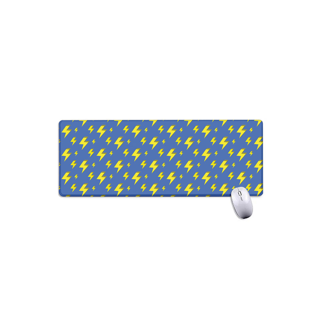 Blue And Yellow Lightning Pattern Print Extended Mouse Pad