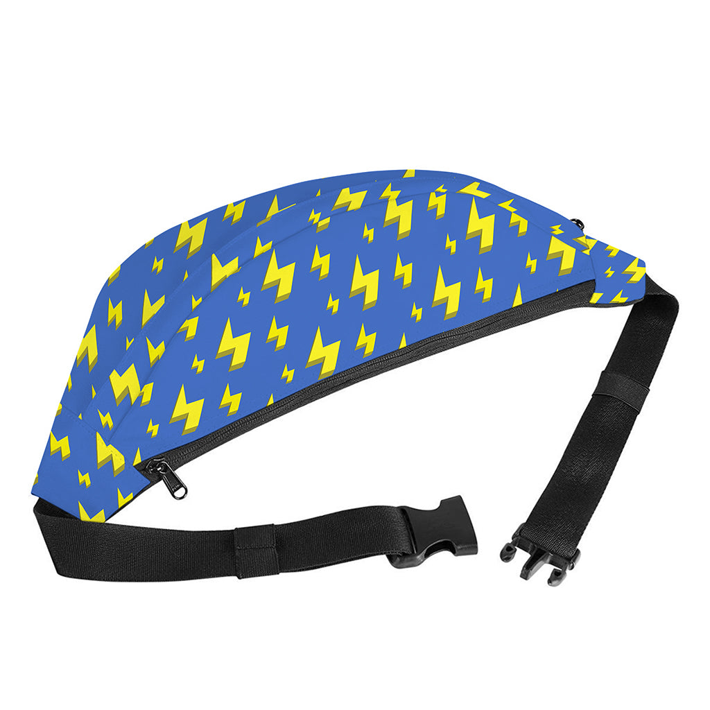 Blue And Yellow Lightning Pattern Print Fanny Pack