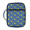 Blue And Yellow Lightning Pattern Print Front Pocket Bible Bag