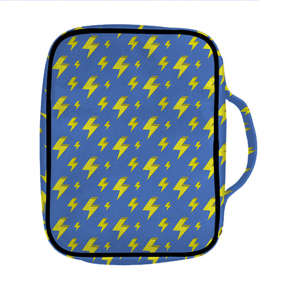 Blue And Yellow Lightning Pattern Print Front Pocket Bible Bag