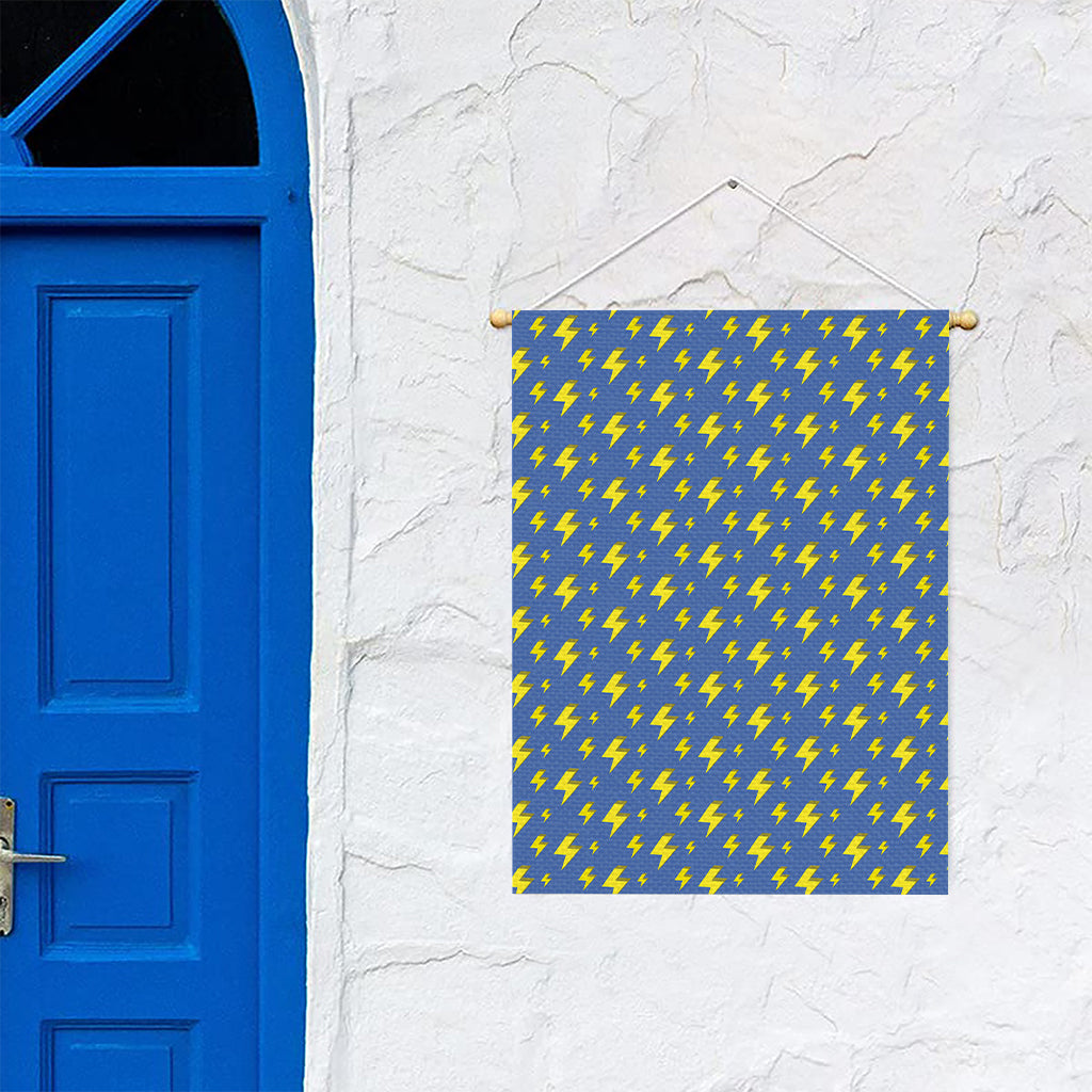 Blue And Yellow Lightning Pattern Print Garden Flag