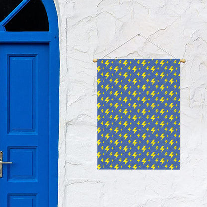 Blue And Yellow Lightning Pattern Print Garden Flag