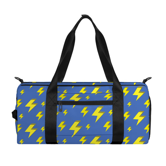 Blue And Yellow Lightning Pattern Print Gym Bag