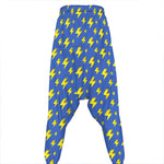 Blue And Yellow Lightning Pattern Print Hammer Pants
