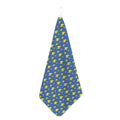 Blue And Yellow Lightning Pattern Print Hand Towel