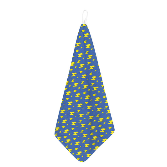 Blue And Yellow Lightning Pattern Print Hand Towel