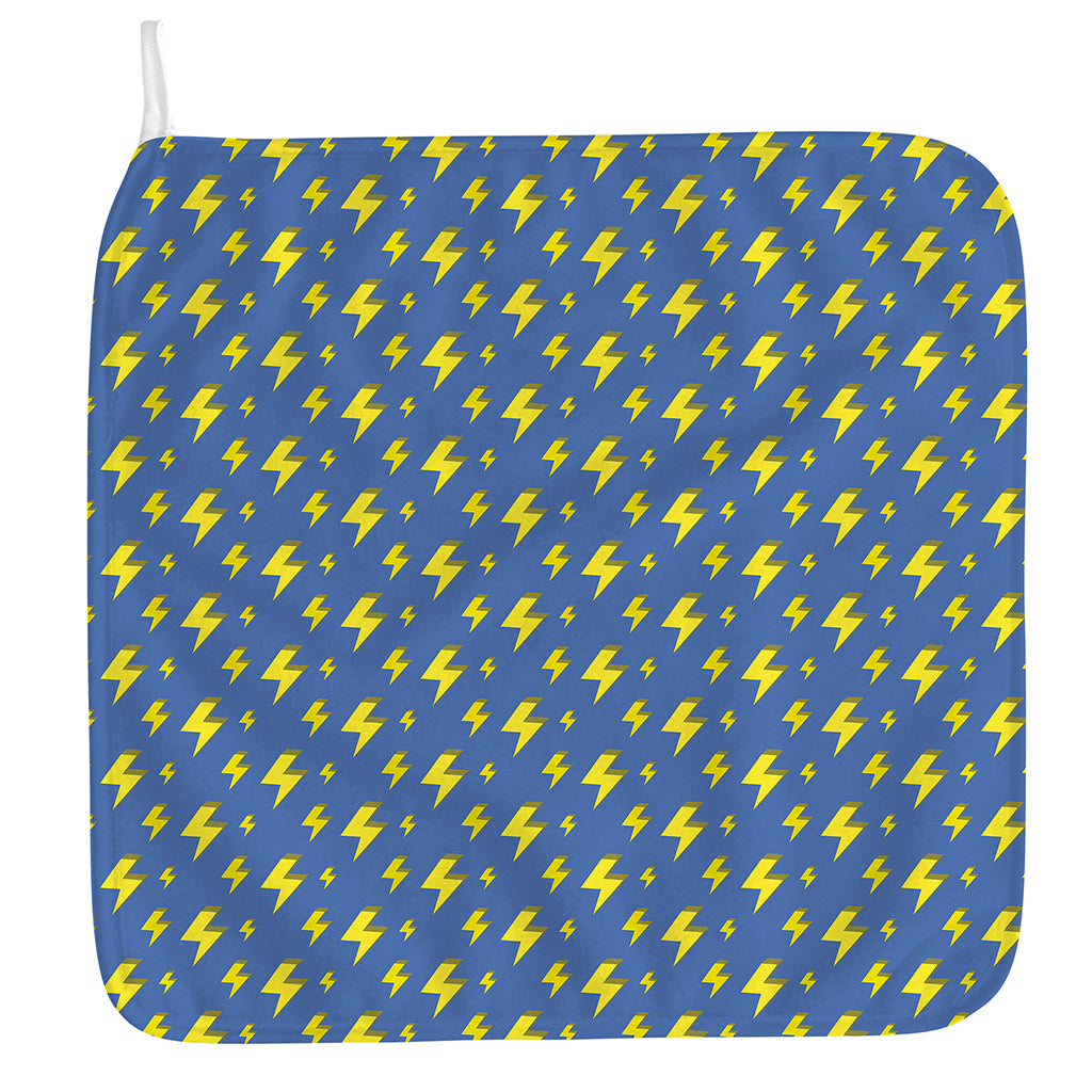 Blue And Yellow Lightning Pattern Print Hand Towel