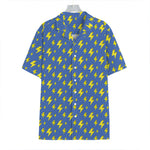 Blue And Yellow Lightning Pattern Print Hawaiian Shirt