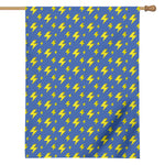 Blue And Yellow Lightning Pattern Print House Flag