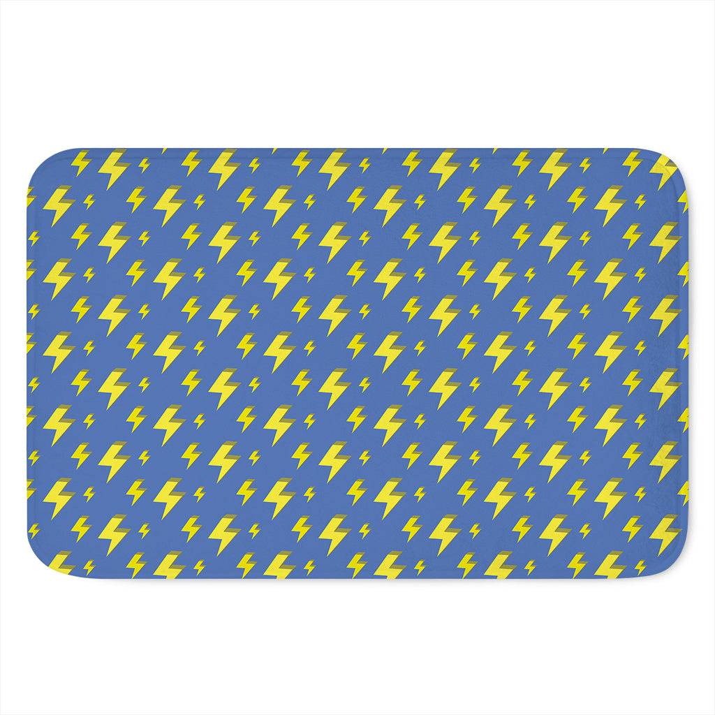 Blue And Yellow Lightning Pattern Print Indoor Door Mat