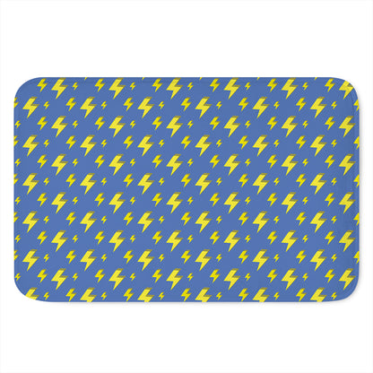Blue And Yellow Lightning Pattern Print Indoor Door Mat