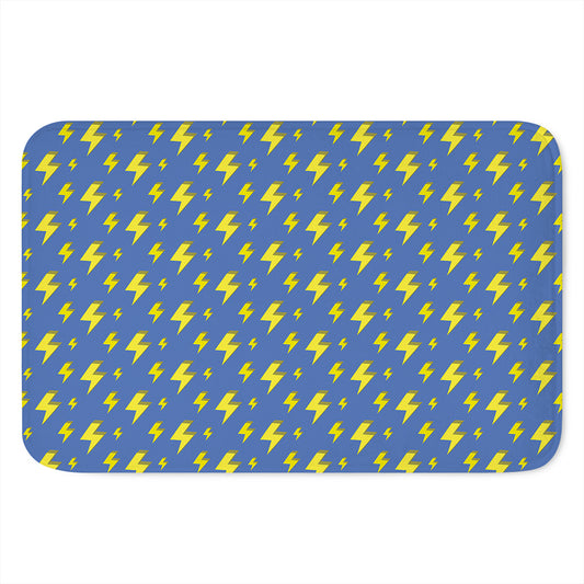 Blue And Yellow Lightning Pattern Print Indoor Door Mat