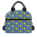 Blue And Yellow Lightning Pattern Print Insulated Lunch Bag